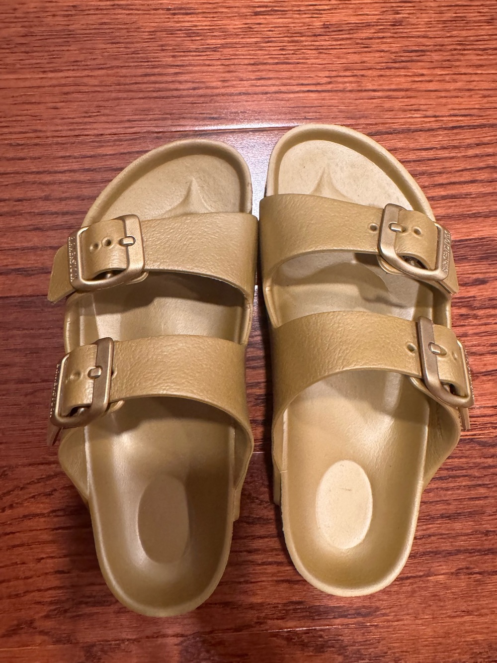 Birkenstock Kids Double-Buckle Slide Sandals in Gold
